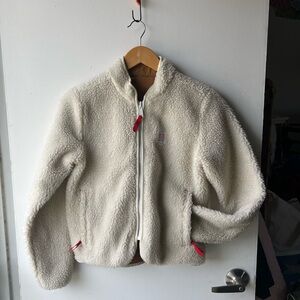 Topo Designs Cream & Khaki Sherpa Reversible Jacket, XS
